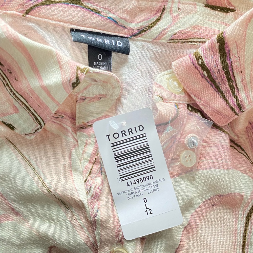 Torrid Mini Rayon Button Down Shirt Dress - Picture 3 of 5